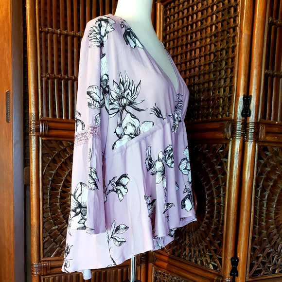 AMERICAN RAG CIE by MACY'S Boho High/Low Top Blouse Pale Lavender XXL NWT - Picture 4 of 10